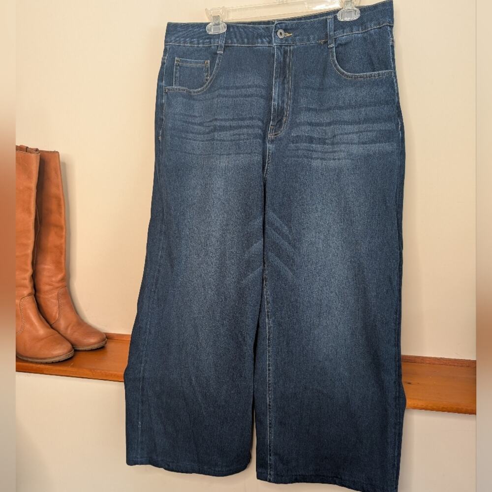 Halara Wide Leg High Waist Baggy Stretch Jeans XL Petite